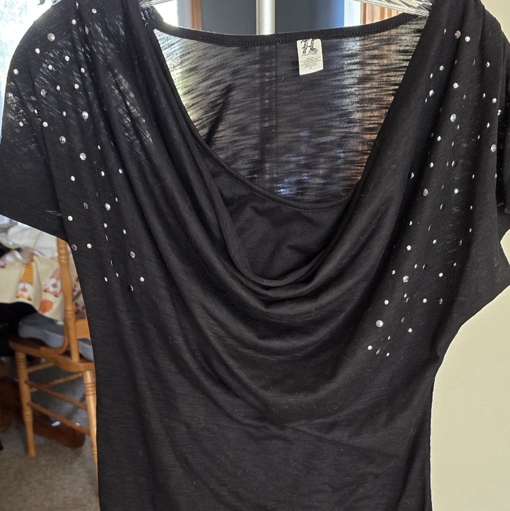 Black studding Woman's Med. Shirt